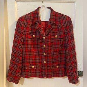 Vintage Red Plaid/Tartan Women's Pendleton Blazer
